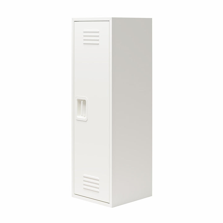 Casey Kids Tall Metal Storage Locker - White