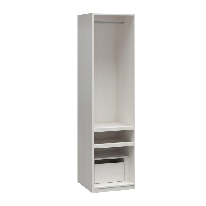 Perry Park Modular Bundle Wardrobe Shelving Unit with Drawer and Membrane Door Kit - Ivory Oak