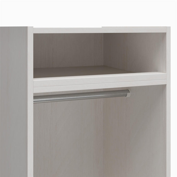 Perry Park Modular Bundle Wardrobe Shelving Unit with Drawer and Membrane Door Kit - Ivory Oak