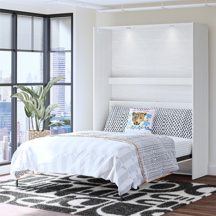 Holly Hills Murphy Wall Bed - White Pine - Queen