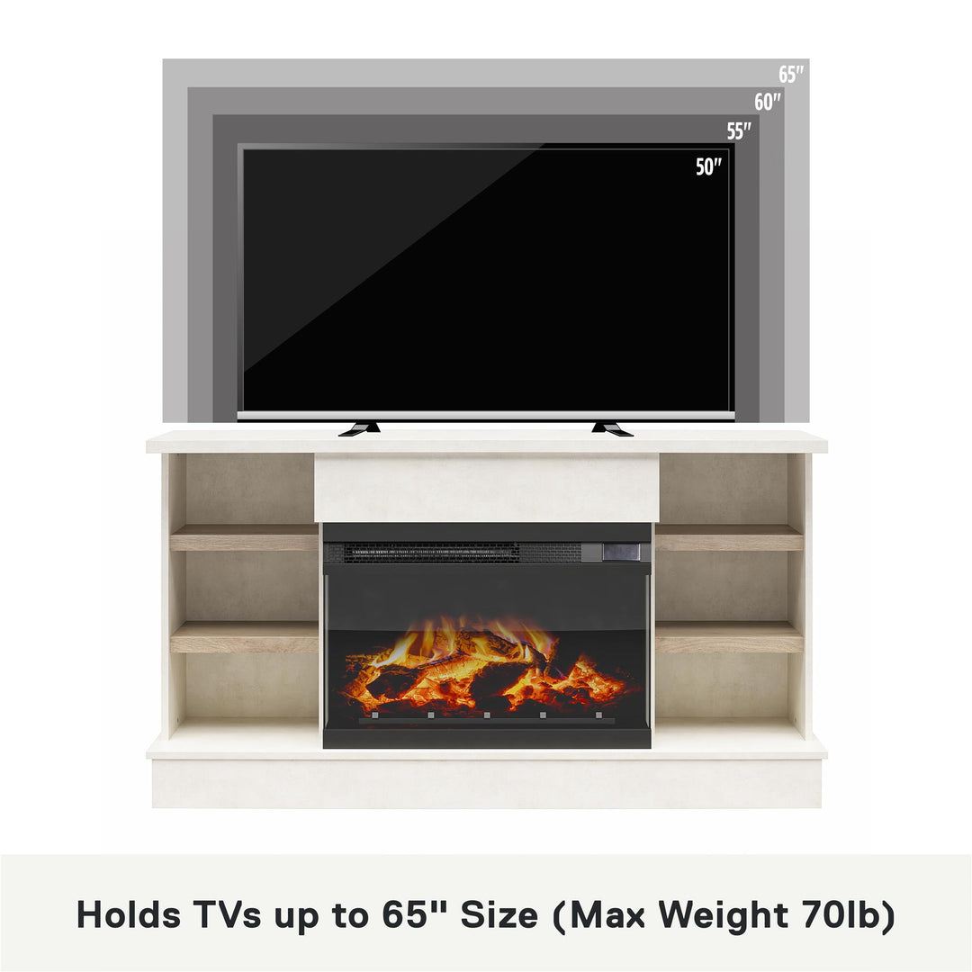 Oslo Fireplace Console for 65" TVs - Plaster