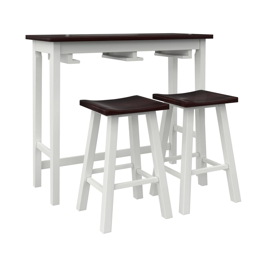 Bryna 3 Piece Hanging Counter Height Dining Stool Set - White