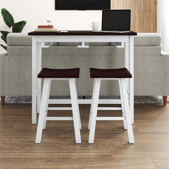 Bryna 3 Piece Hanging Counter Height Dining Stool Set - White