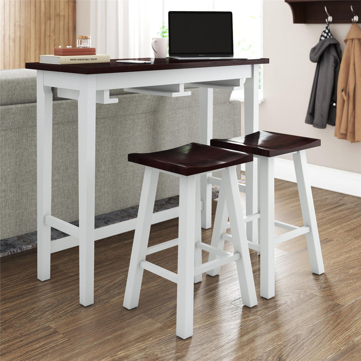 Bryna 3 Piece Hanging Counter Height Dining Stool Set - White