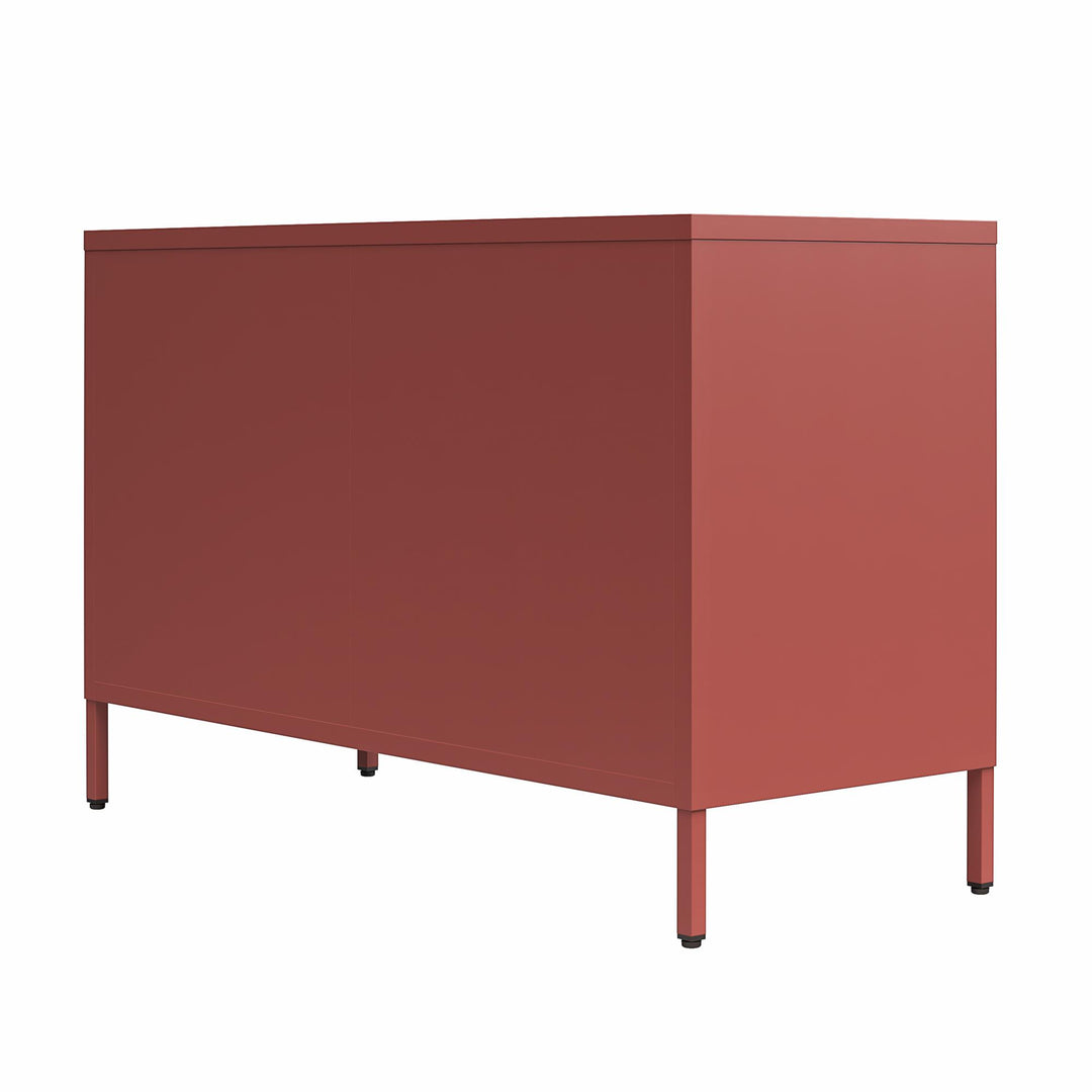 Channing 2 Door Storage Cabinet-Mesh Metal Locker - Terracotta