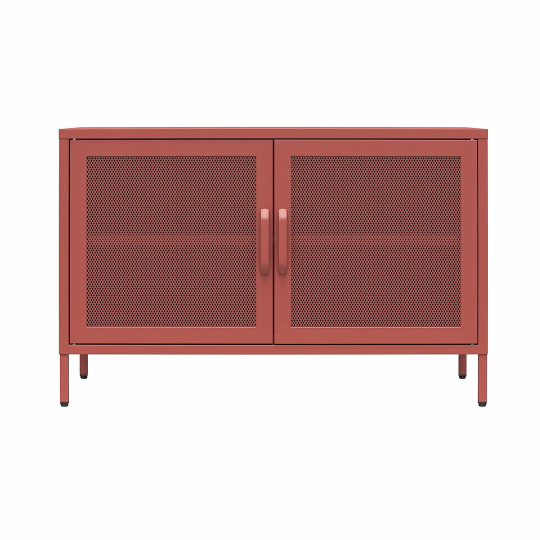 Channing 2 Door Storage Cabinet-Mesh Metal Locker - Terracotta