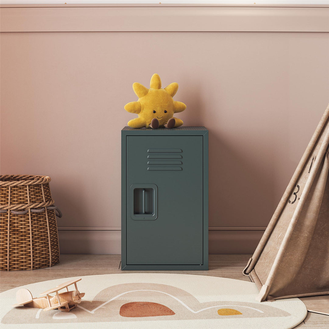 Casey Kids Stackable Mini Metal Storage Locker - Hunter Green