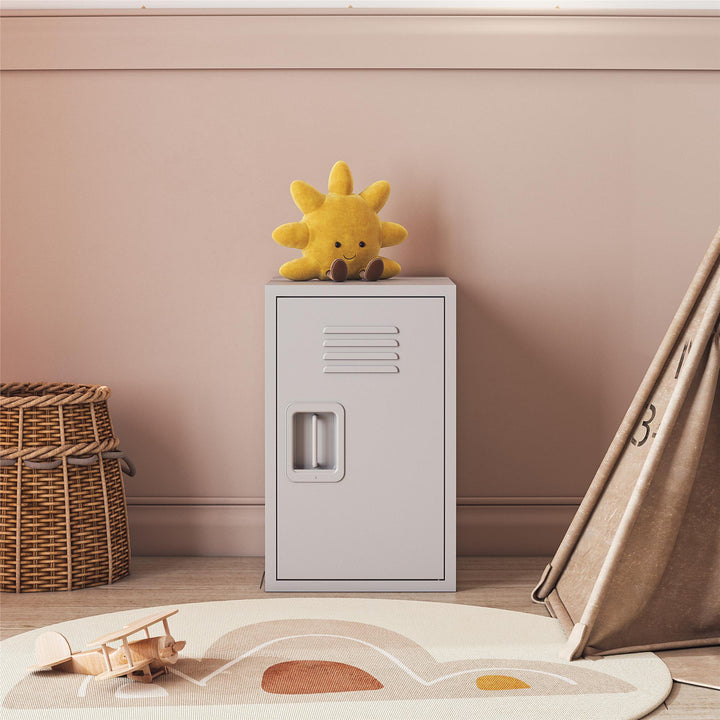 Casey Kids Stackable Mini Metal Storage Locker - Dove Gray