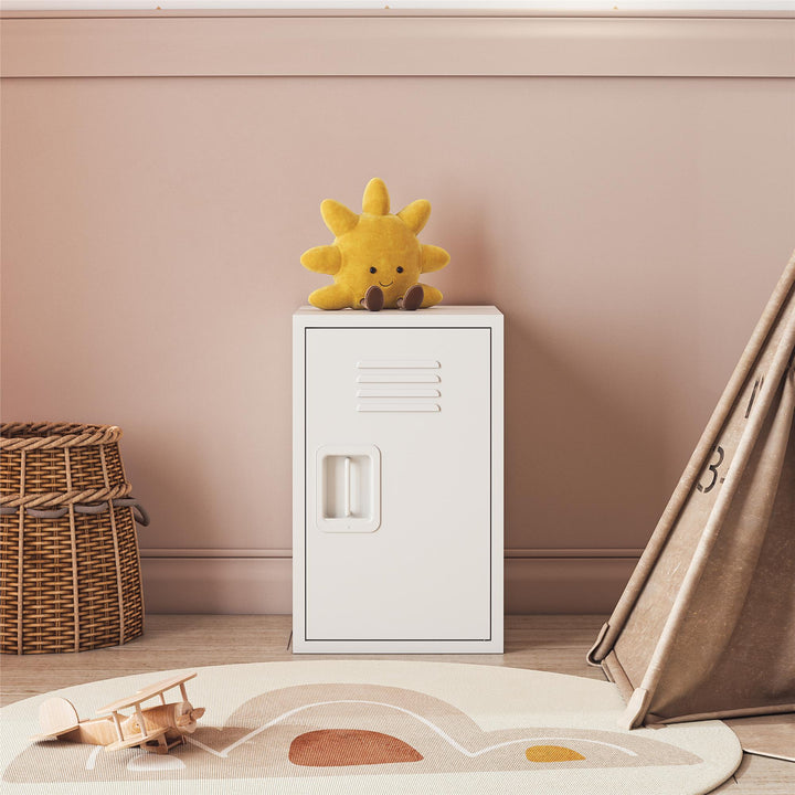 Casey Kids Stackable Mini Metal Storage Locker - White