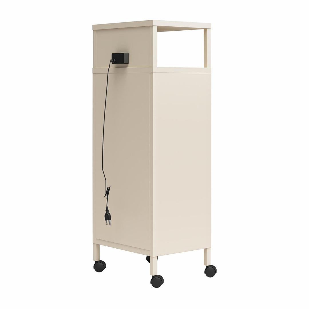 Cache Metal Locker-Style Mobile Storage Cart - Parchment