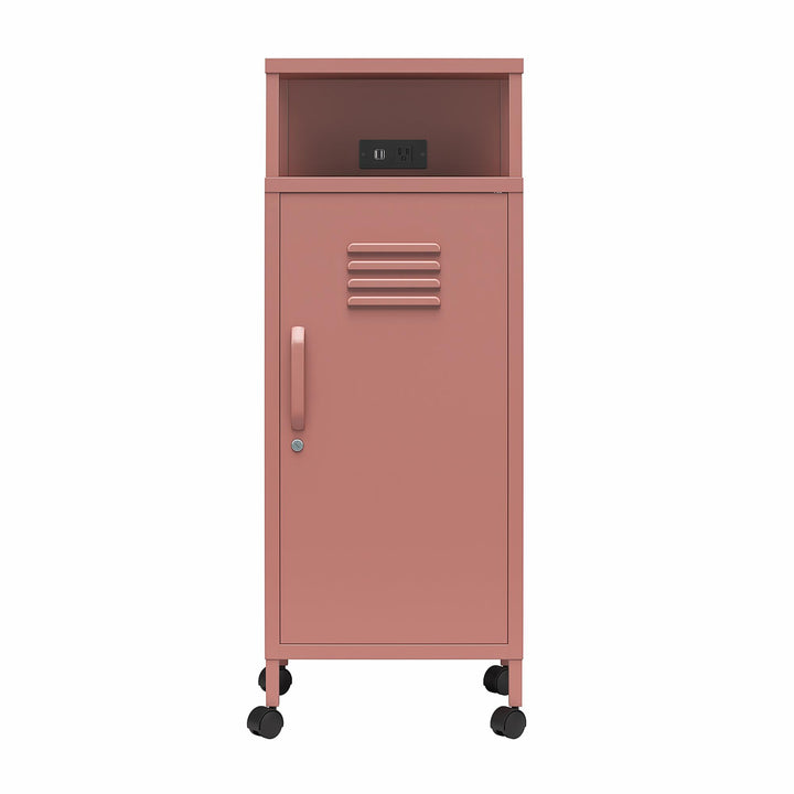 Cache Metal Locker-Style Mobile Storage Cart - Dusty Rose