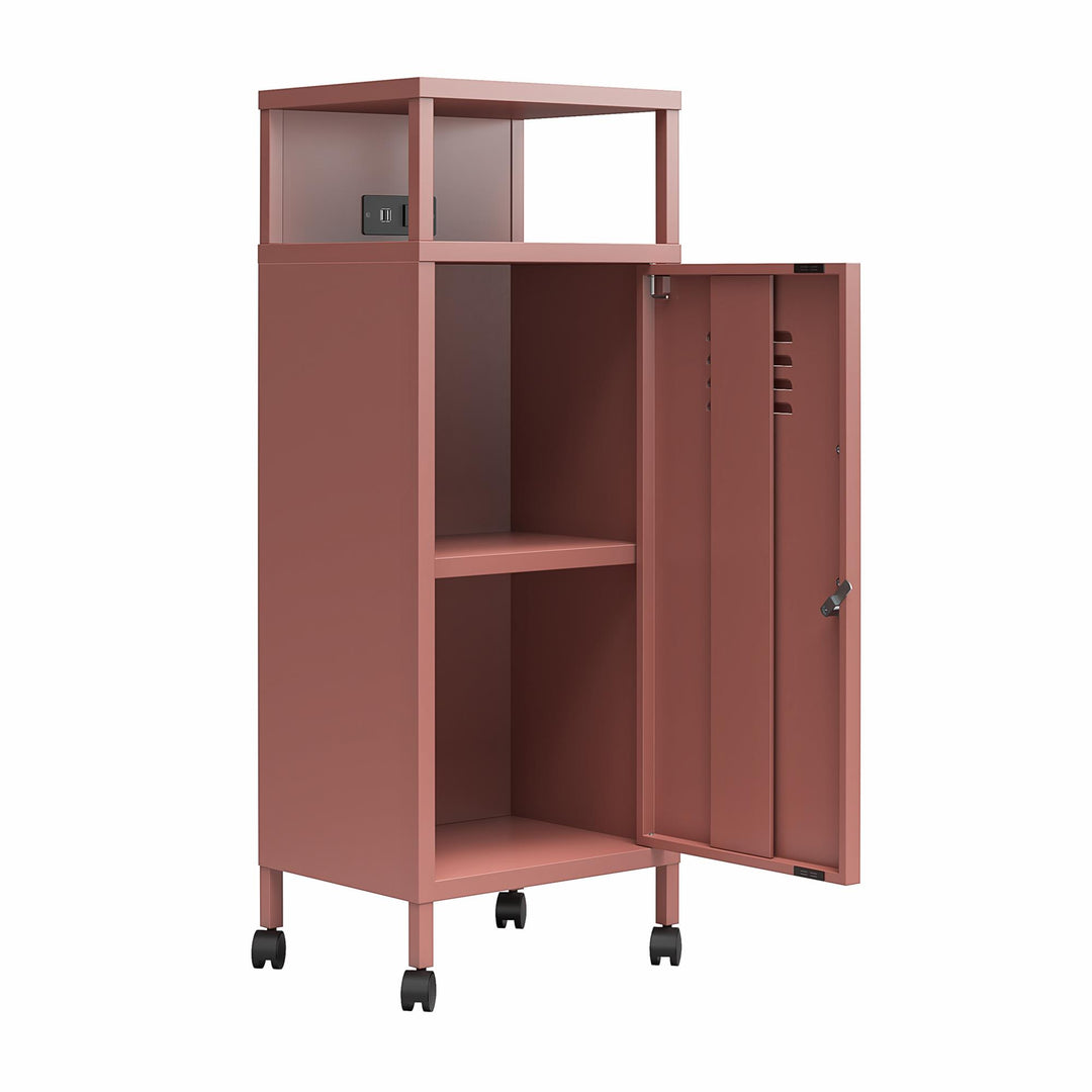 Cache Metal Locker-Style Mobile Storage Cart - Dusty Rose