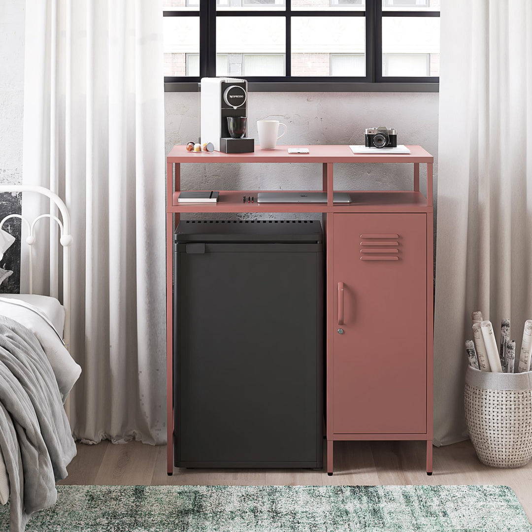 Cache Metal Locker-Style Mini Refrigerator Organizer - Dusty Rose