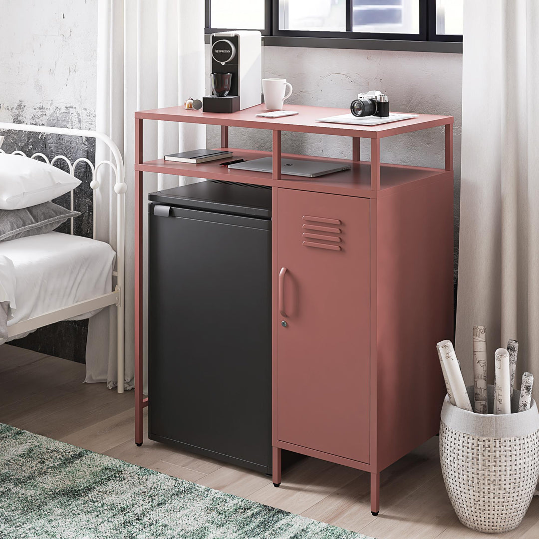 Cache Metal Locker-Style Mini Refrigerator Organizer - Dusty Rose