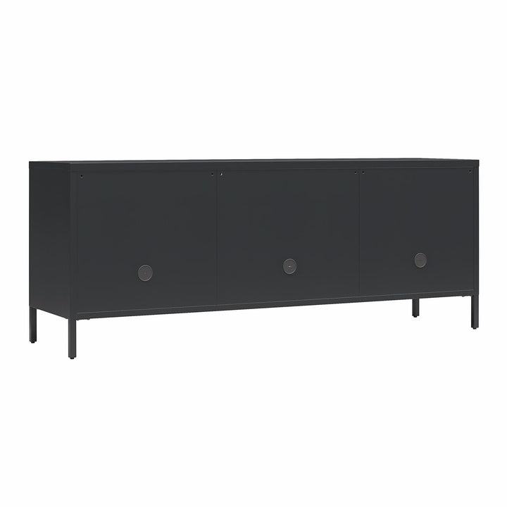 Luna Metal TV Stand with Fluted Glass for 65" TVs - Black