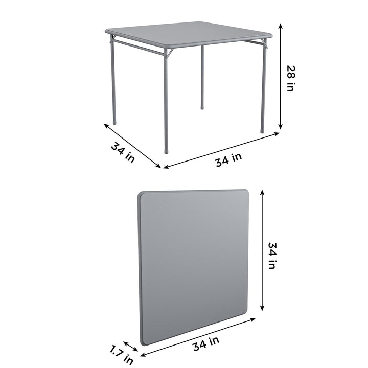 34" Square Vinyl Tabletop Folding Table - Gray