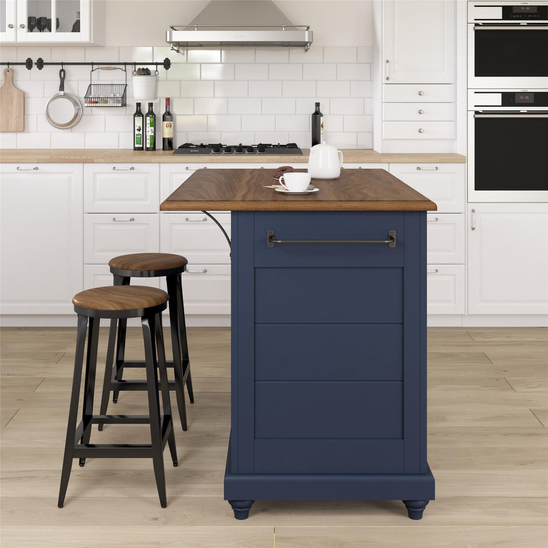 Kelsey Kitchen Island with 2 - Blue