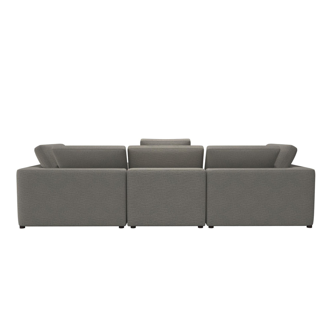 York 3 Seater Sofa and Ottoman Set - Taupe - 71” or More