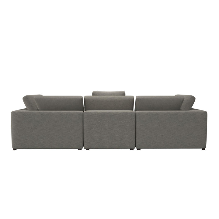 York 3 Seater Sofa and Ottoman Set - Taupe - 71” or More