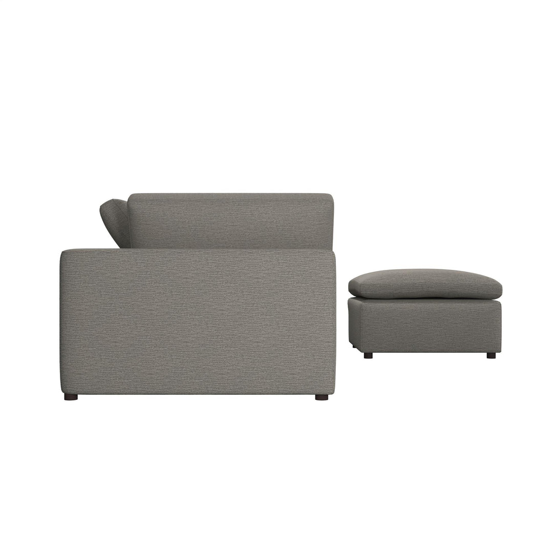 York 3 Seater Sofa and Ottoman Set - Taupe - 71” or More