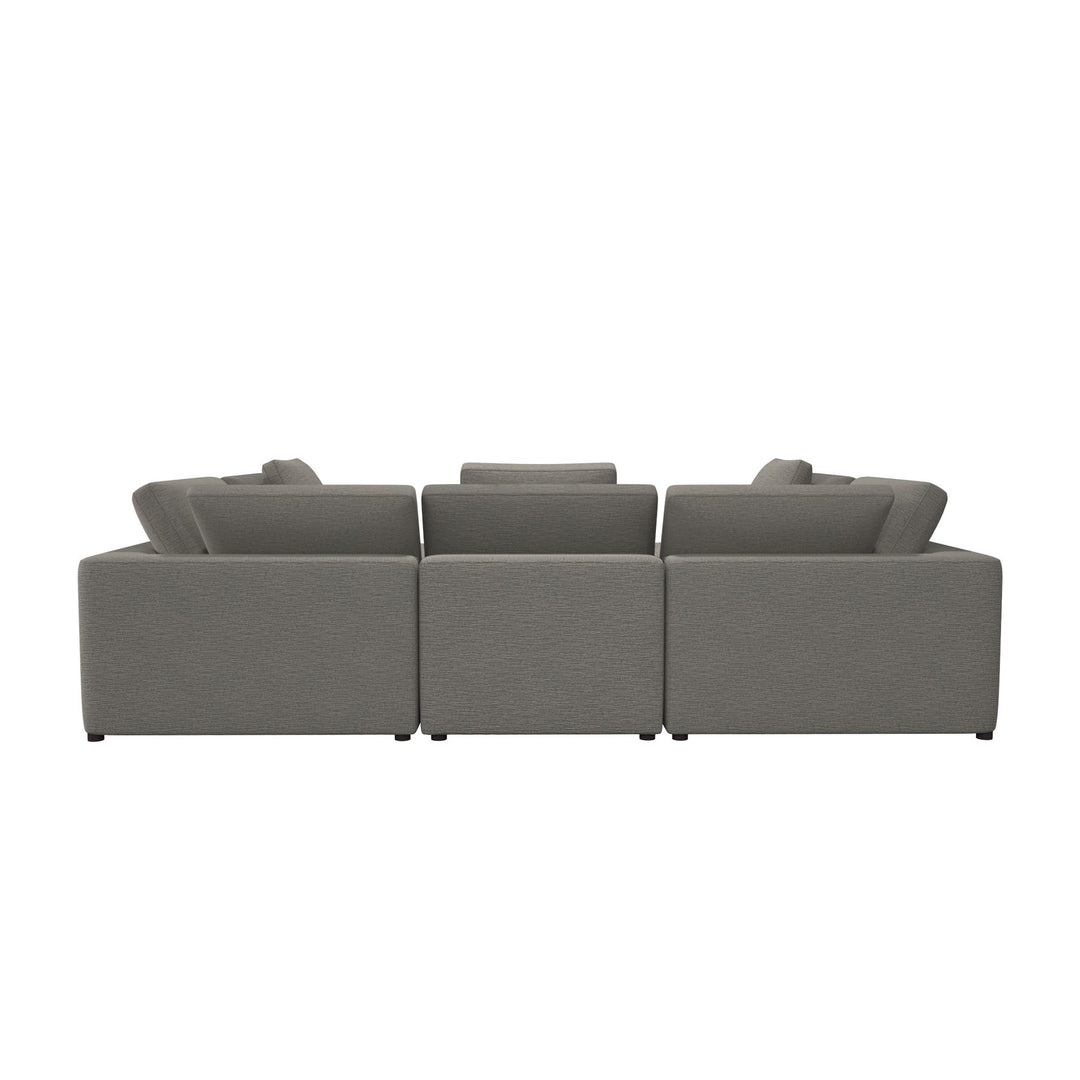 York Pit-Shaped Sectional Sofa Bundle - Taupe - 71” or More