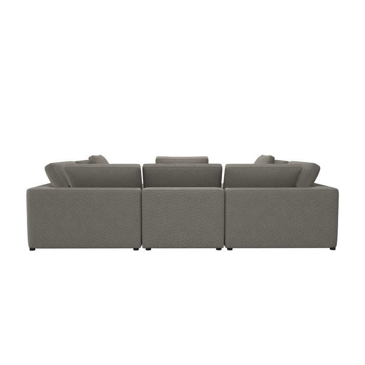 York Pit-Shaped Sectional Sofa Bundle - Taupe - 71” or More