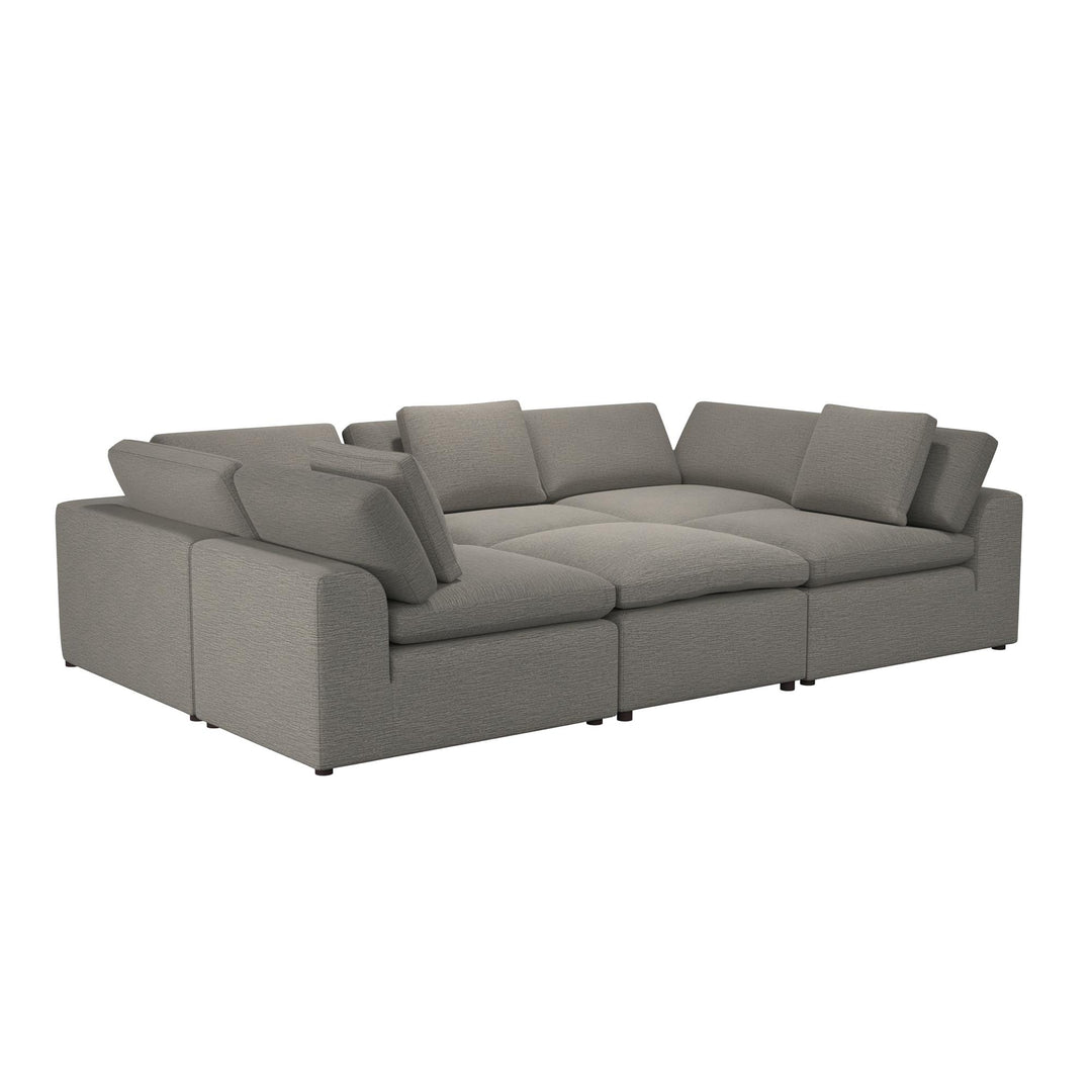 York Pit-Shaped Sectional Sofa Bundle - Taupe - 71” or More