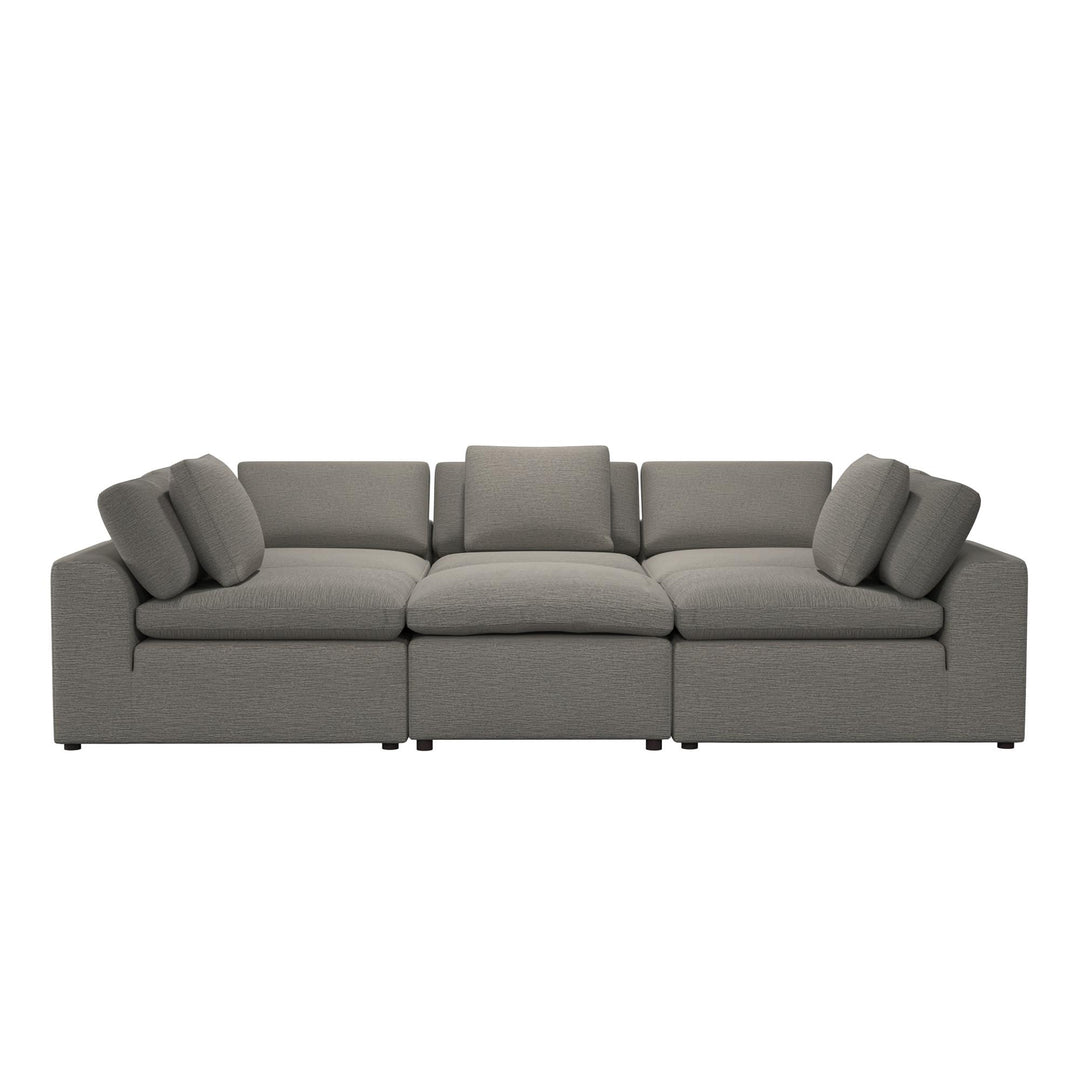 York Pit-Shaped Sectional Sofa Bundle - Taupe - 71” or More