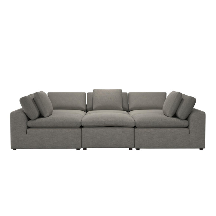 York Pit-Shaped Sectional Sofa Bundle - Taupe - 71” or More