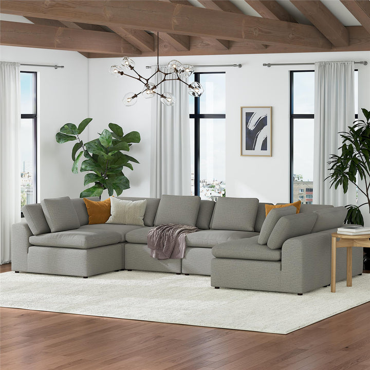 York U-Shaped Sectional Sofa Bundle - Taupe - 71” or More