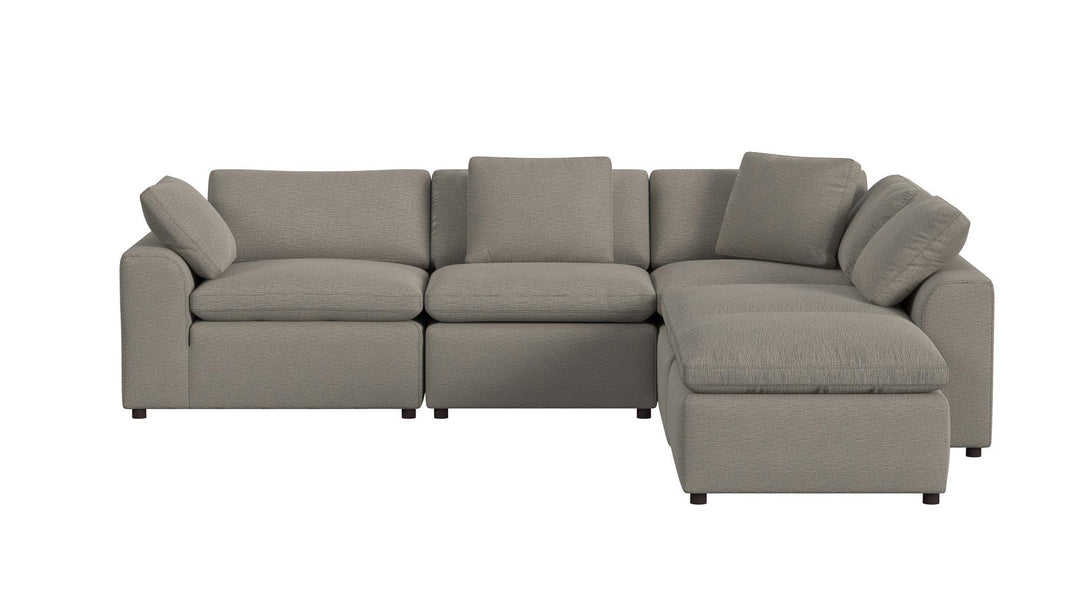 York 5 Piece Sectional Sofa Set - Taupe - 71” or More