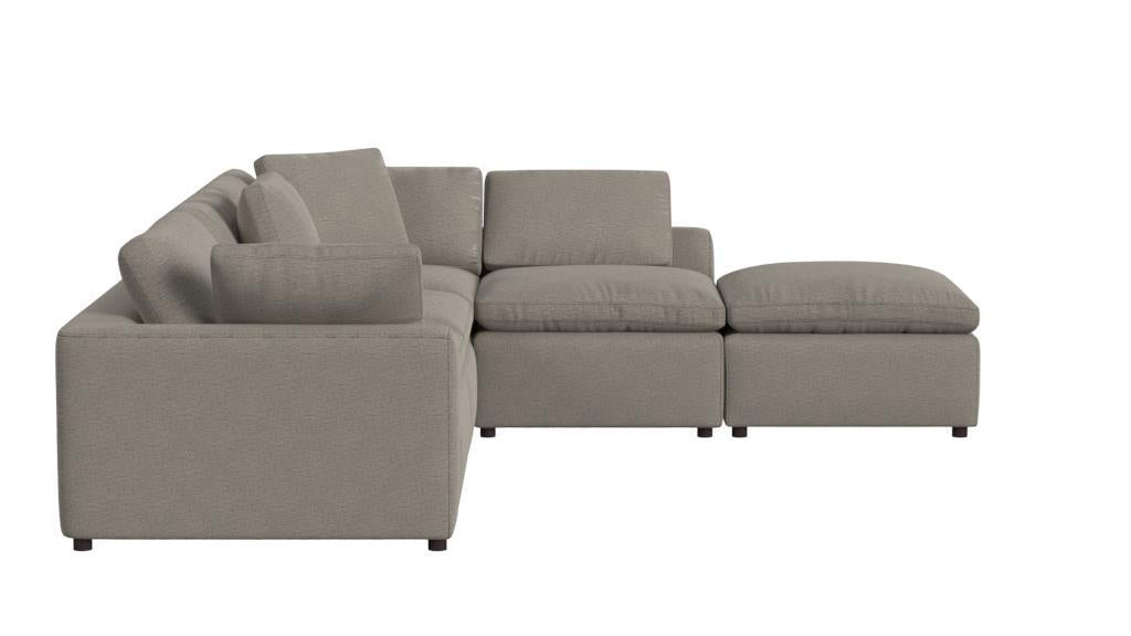 York 5 Piece Sectional Sofa Set - Taupe - 71” or More