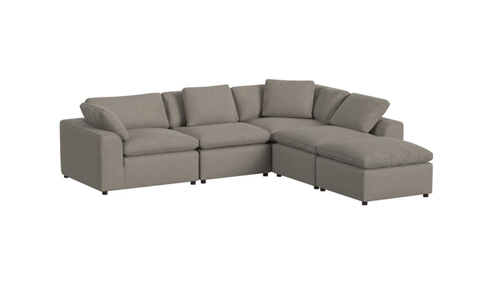 York 5 Piece Sectional Sofa Set - Taupe - 71” or More