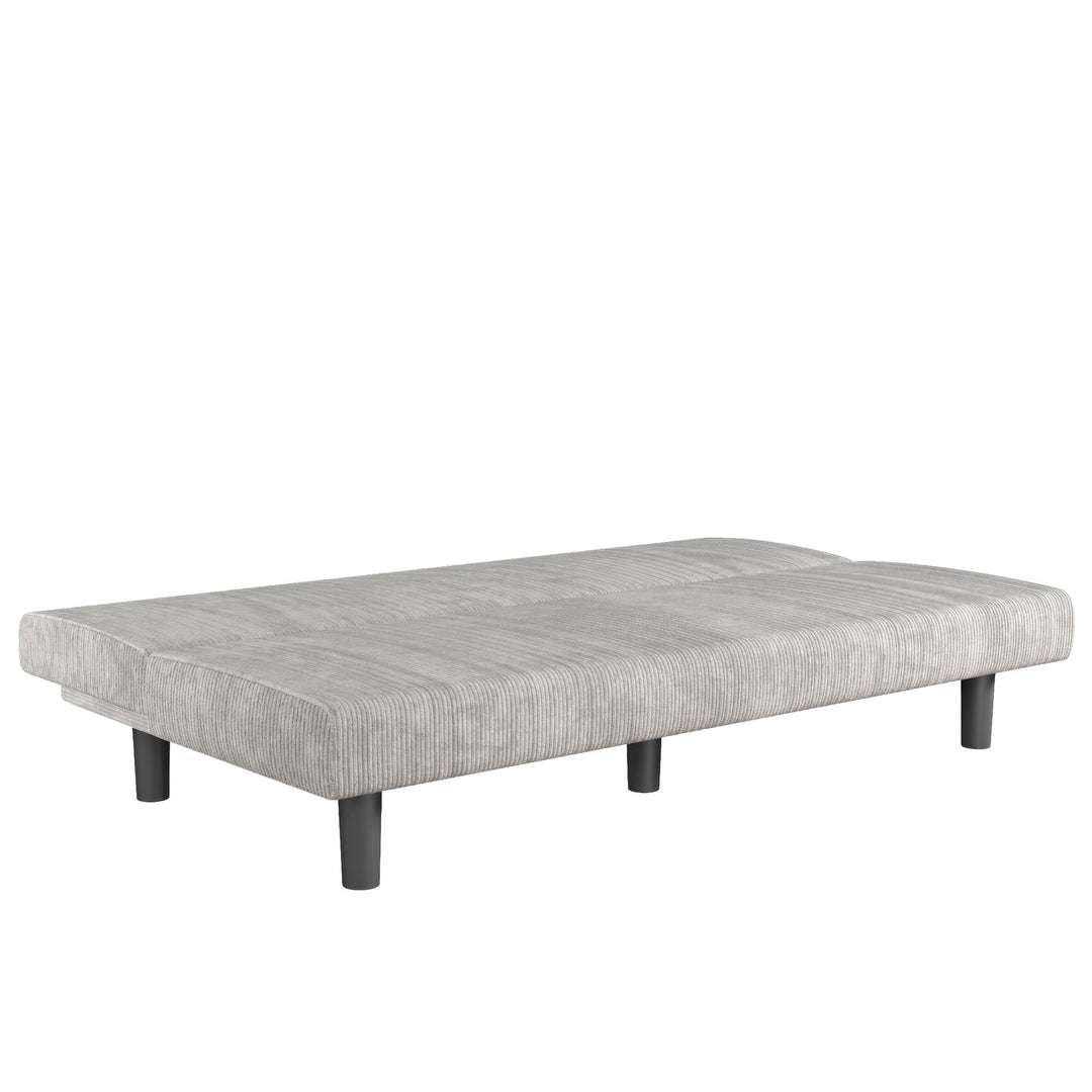 Kelra Armless Mid-Century Futon Sofa Bed - Light Gray - 2-Seater