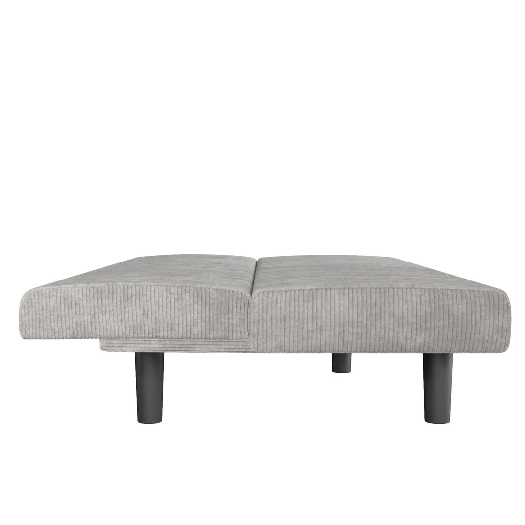 Kelra Armless Mid-Century Futon Sofa Bed - Light Gray - 2-Seater