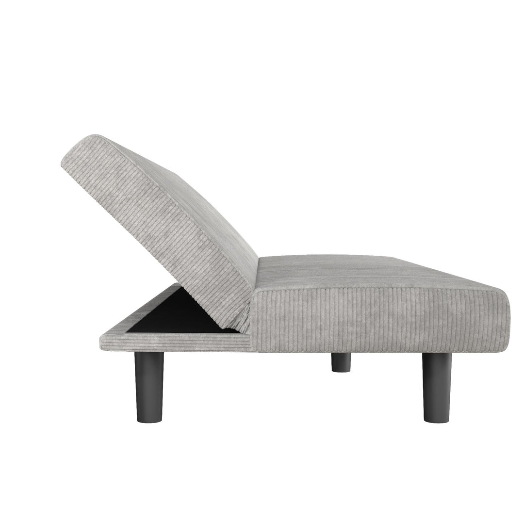 Kelra Armless Mid-Century Futon Sofa Bed - Light Gray - 2-Seater