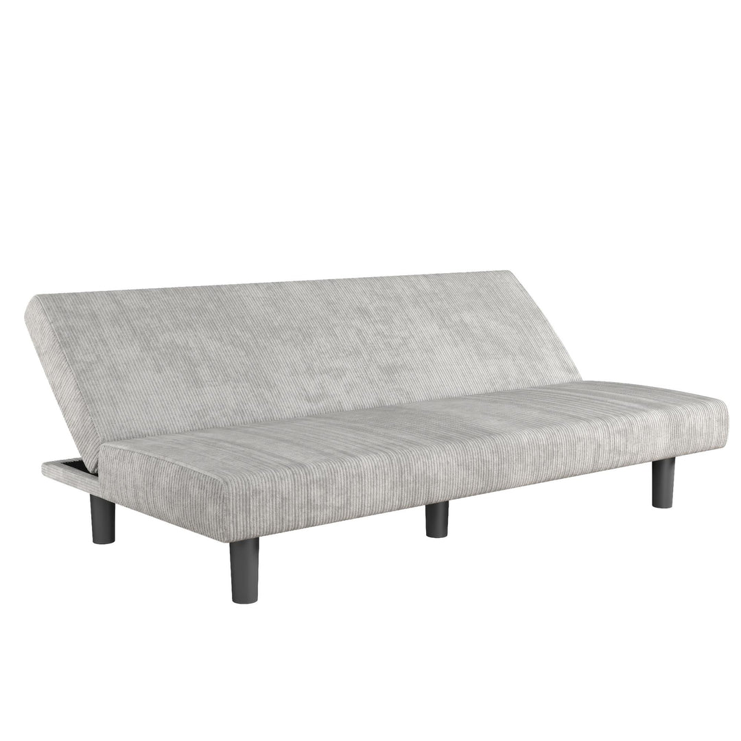 Kelra Armless Mid-Century Futon Sofa Bed - Light Gray - 2-Seater