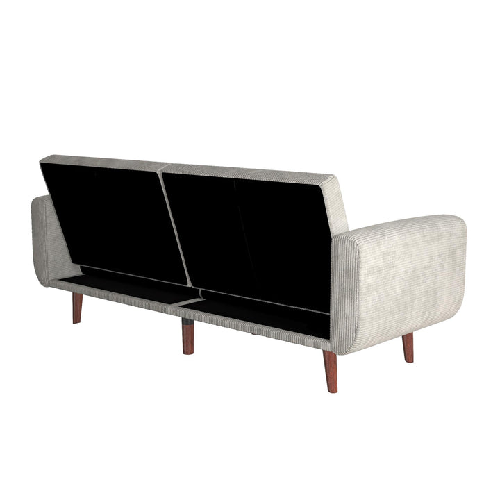 Daylen Mid-Century Futon Sofa Bed - Beige - 2-Seater