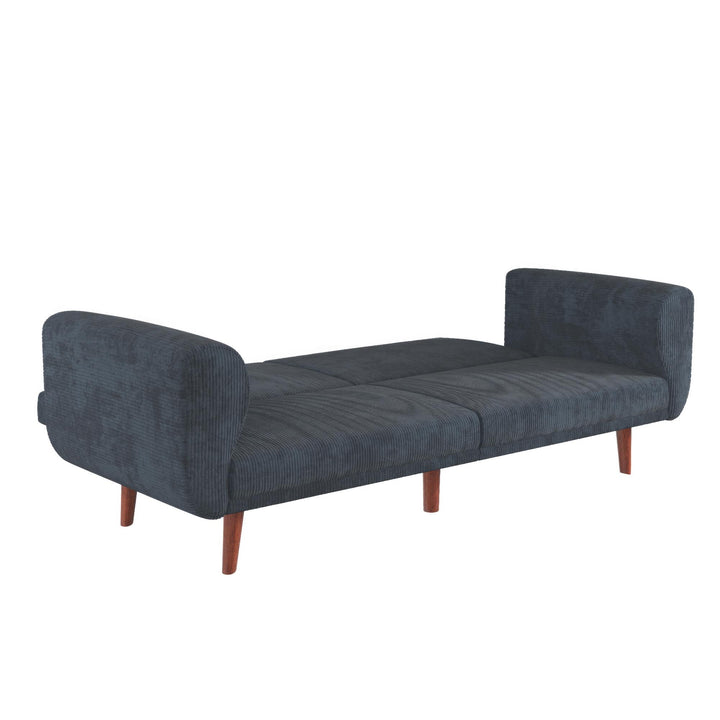 Daylen Mid-Century Futon Sofa Bed - Blue - 2-Seater