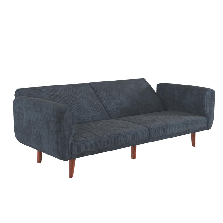 Daylen Mid-Century Futon Sofa Bed - Blue - 2-Seater