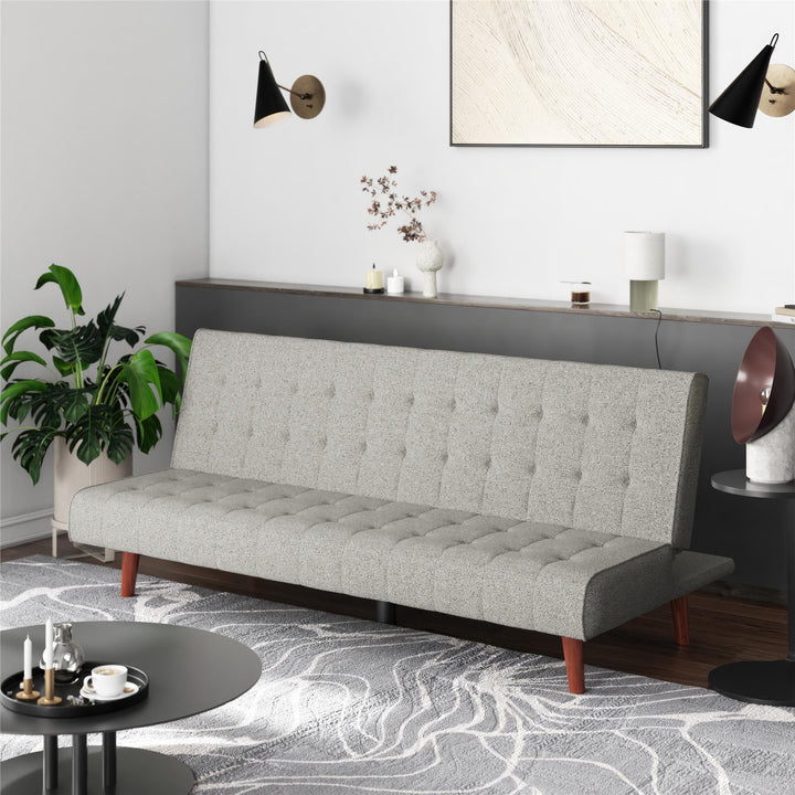 Keiran Armless Mid-Century Futon Sofa Bed - Gray