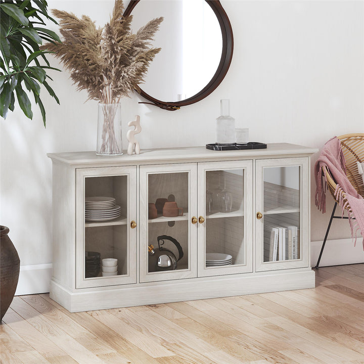 Everywhere Media Console with Storage for 65" TVs - White Oak