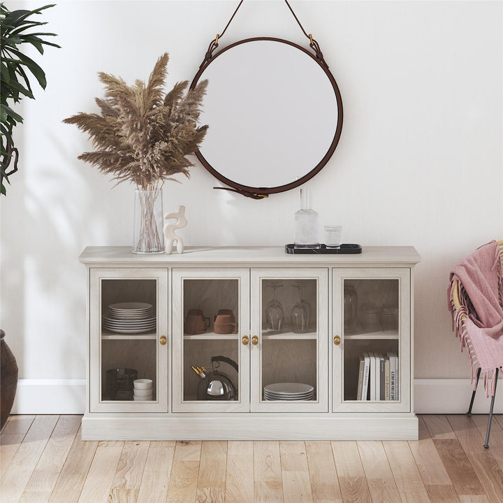 Everywhere Media Console with Storage for 65" TVs - White Oak