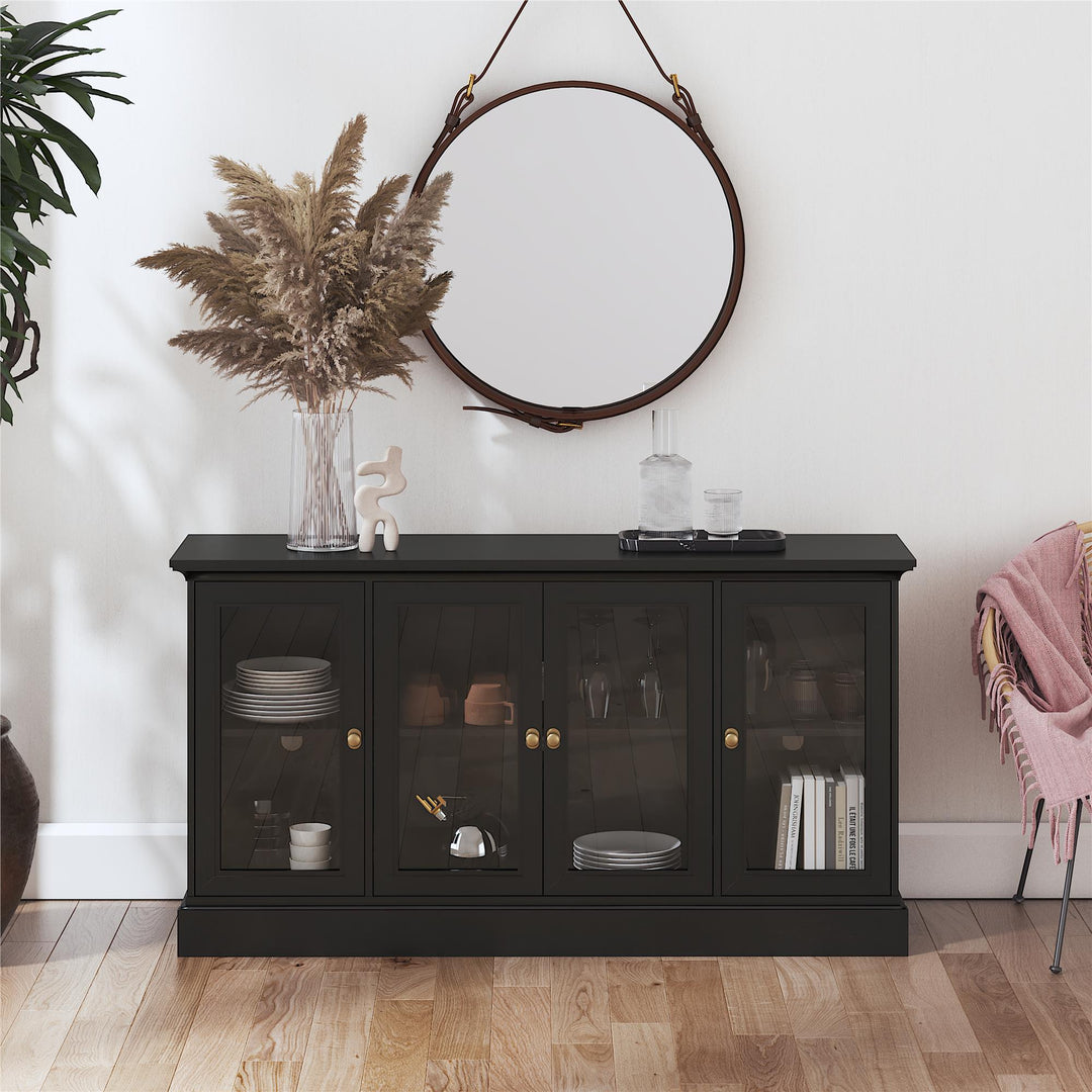 Everywhere Media Console with Storage for 65" TVs - Black Oak