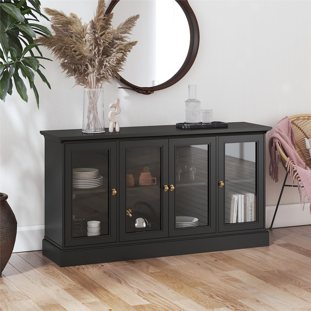 Everywhere Media Console with Storage for 65" TVs - Black Oak