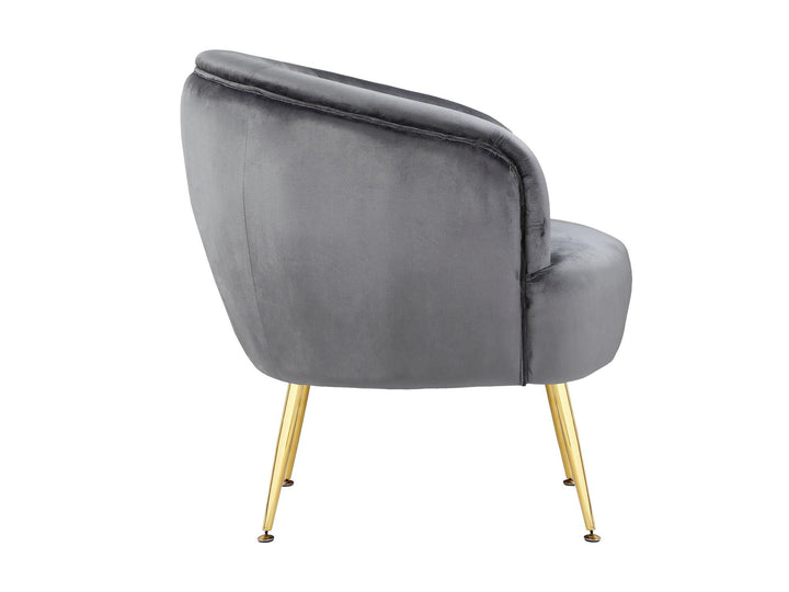 Kara Teddy Soft Accent Chair with Gold Legs - Gray