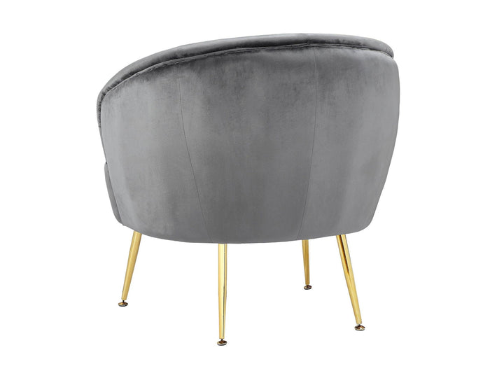 Kara Teddy Soft Accent Chair with Gold Legs - Gray