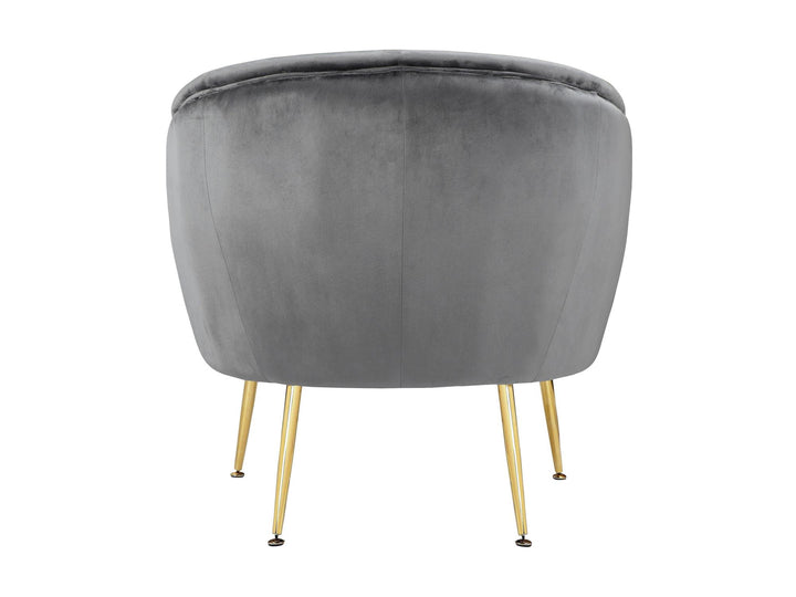 Kara Teddy Soft Accent Chair with Gold Legs - Gray