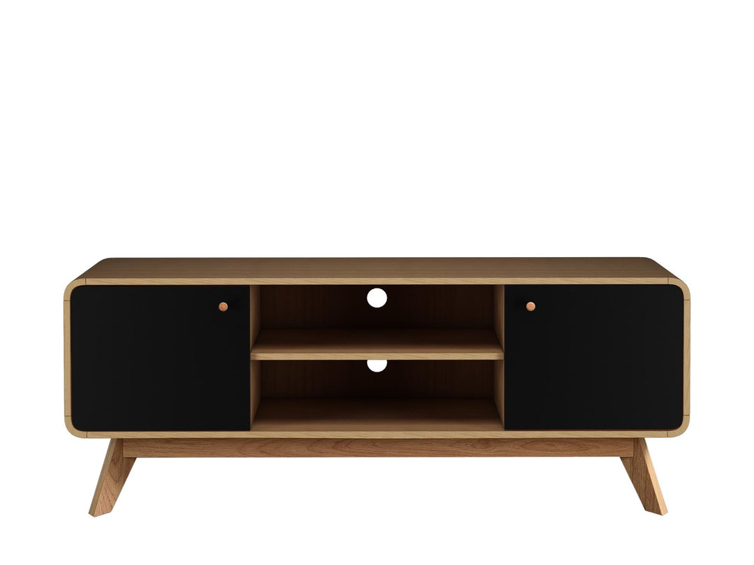 Leva Media Console TV Stand with Storage - Light Oak