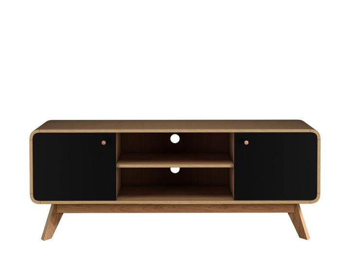 Leva Media Console TV Stand with Storage - Light Oak